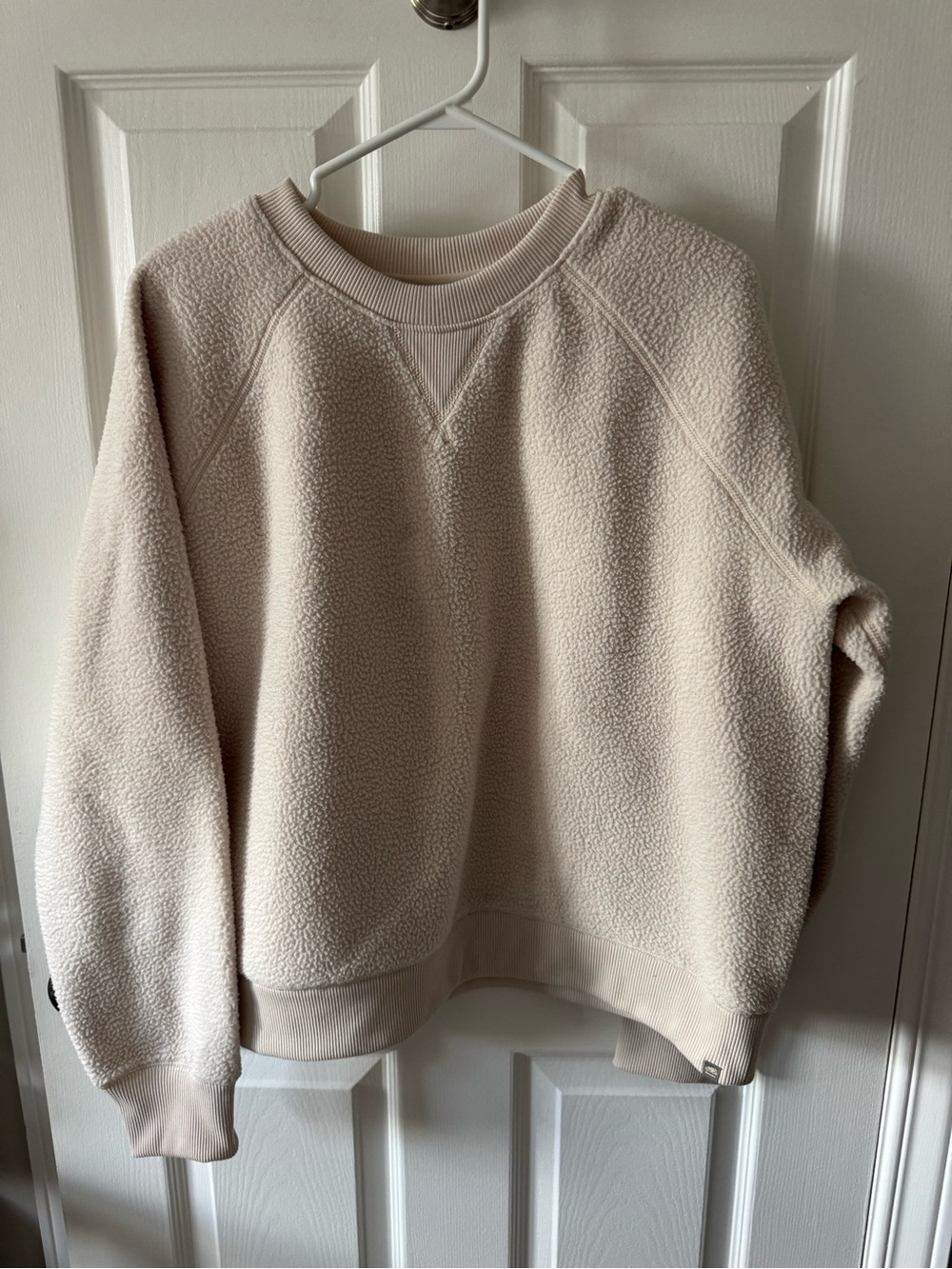 Roots Sherpa Fleece Crewneck Sweatshirt Pink Medium